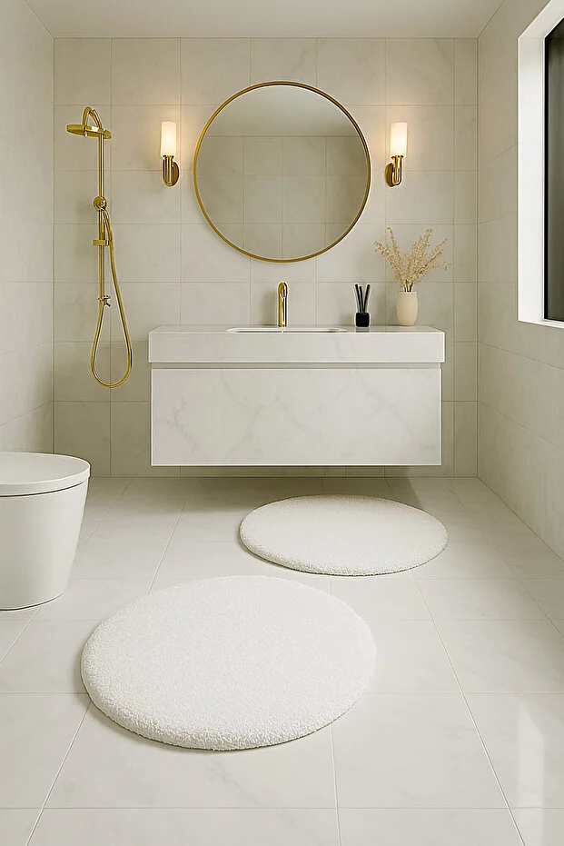 Yuvarlak Yumuşak Kaymaz Taban Peluş Yıkanabilir Banyo Oturma Odası Halı